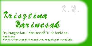 krisztina marincsak business card